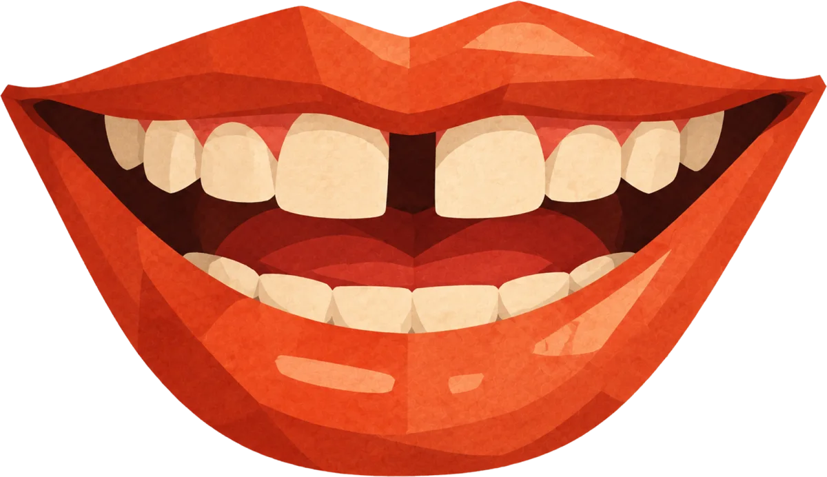 Smiling orange lips